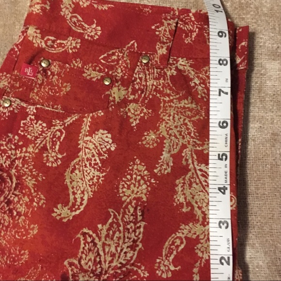 Lauren Ralph Lauren Red Paisley / Floral Pants - Picture 7 of 8